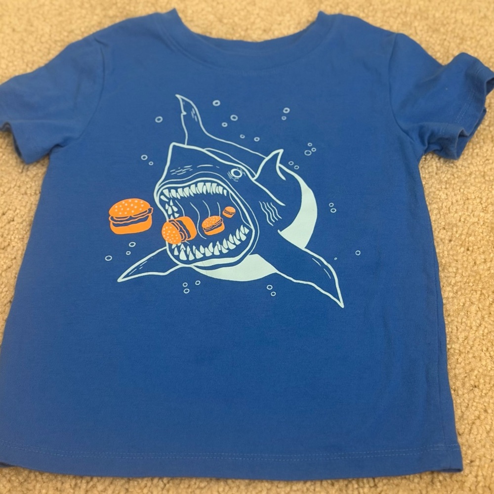 Cat & Jack Blue Shark Burger Graphic Tee